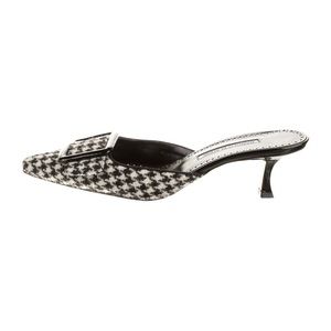 Manolo blahnik tweed Maysale mules heels 10 40